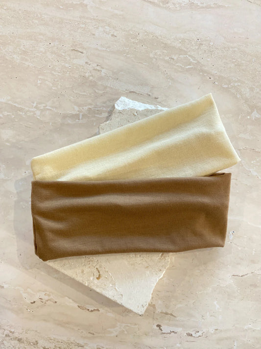 ANGELS WHISPER : Cream & Brown Headband 2 Pack