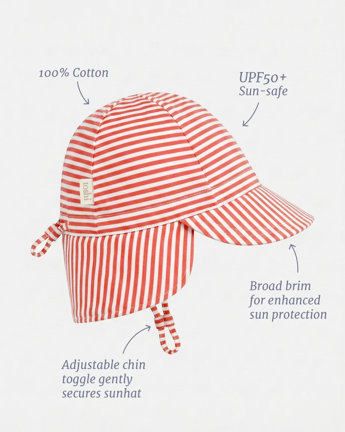 TOSHI : Mini Lobster Red Stripe - Flap Cap