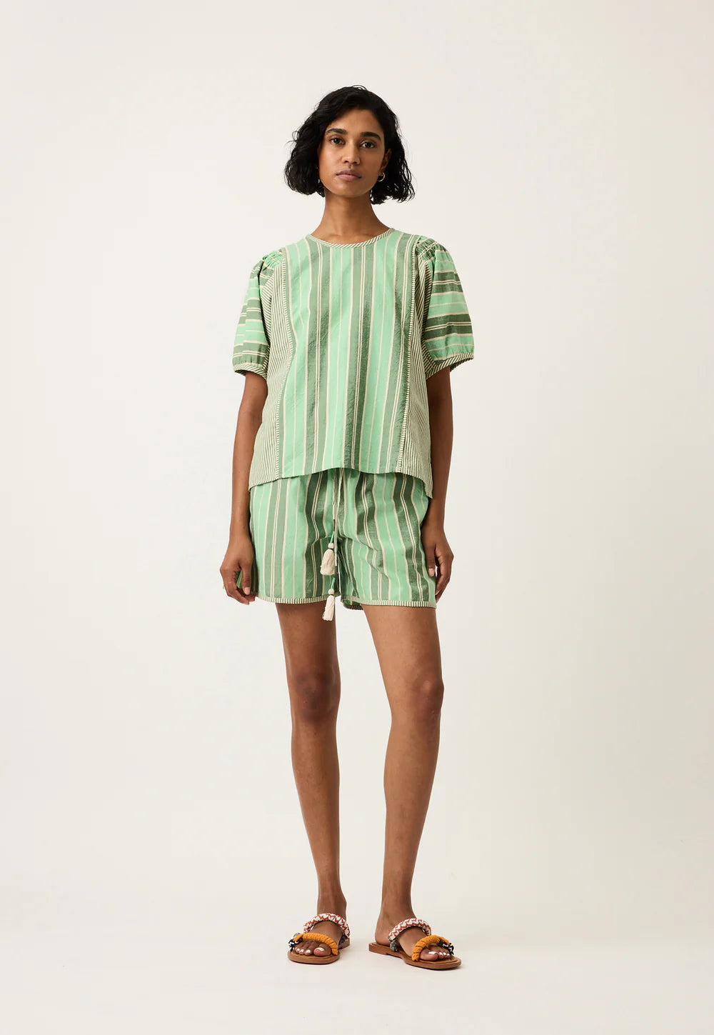 NANCYBIRD : Jolene Green Stripe - Top