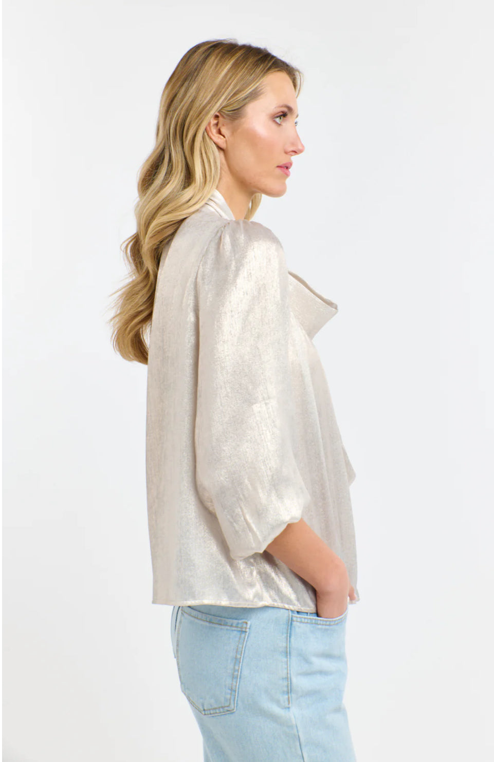 365 DAYS : Pussy Bow Blouse - Champagne