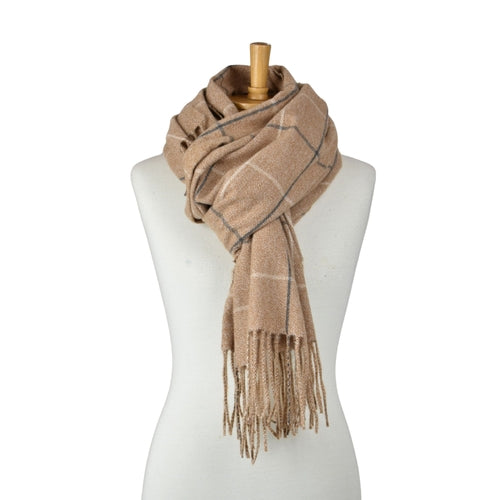 TAYLOR HILL :  Brown Grid Check - Scarf