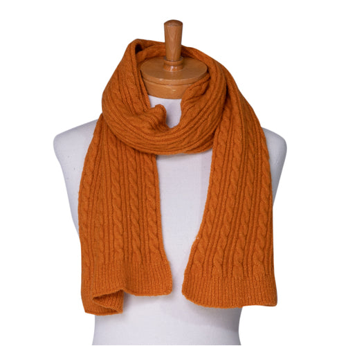 TAYLOR HILL :  Burnt Orange Cable Knot - Scarf