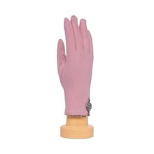 TAYLOR HILL : Houndstooth Button Border Pink - Gloves