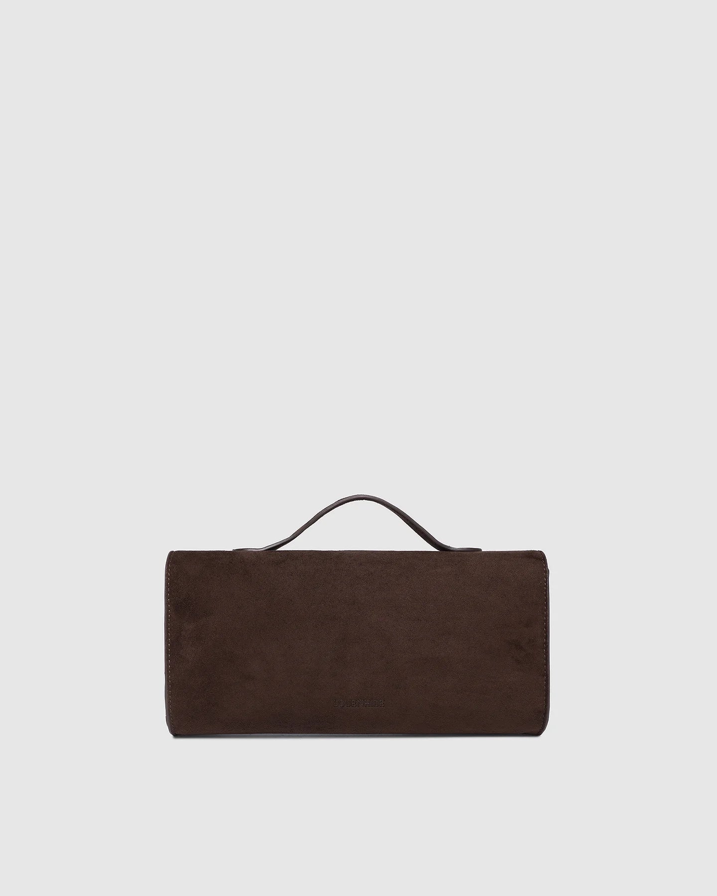 LOUENHIDE - Delaney Chocolate Suedette - Clutch