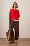 CERES LIFE - Nelly Long Sleeve Fiery Red - Knit Cardi