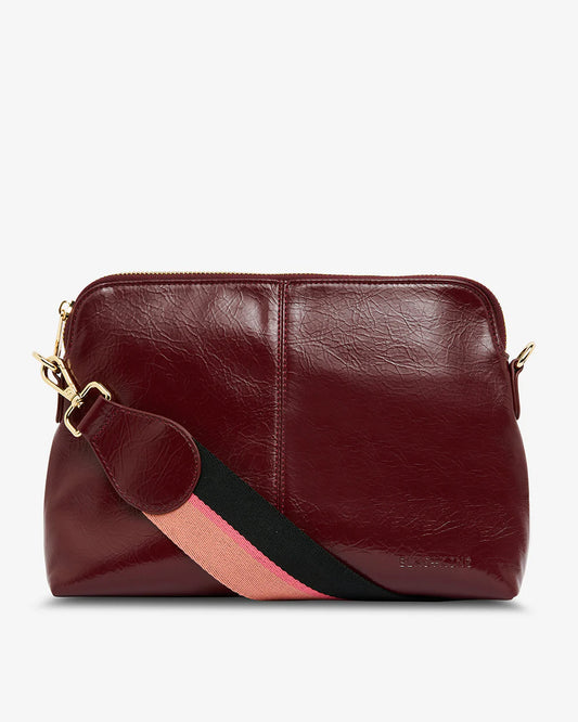 ELMS+KING : Large Burbank Xbody Bag - Burgundy Crinkle