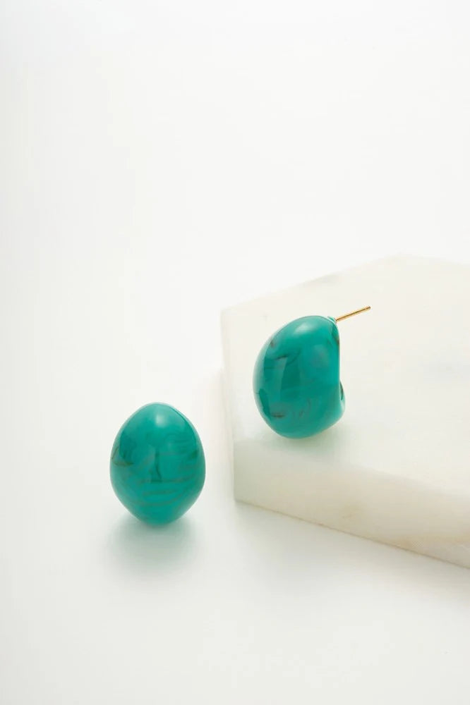 ZAFINO : Hailey Teal Hoop - Earrings