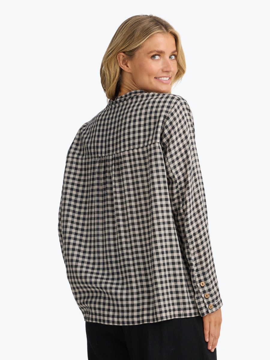 THE SHANTY CORPORATION : Mateo Blouse - Natural W Black Check