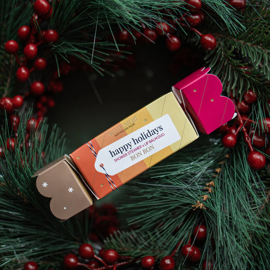 WILD EMERY : Merry Christmas Shower Steamer x Mini Lip Balm Bon Bon - Mandarin x Clove