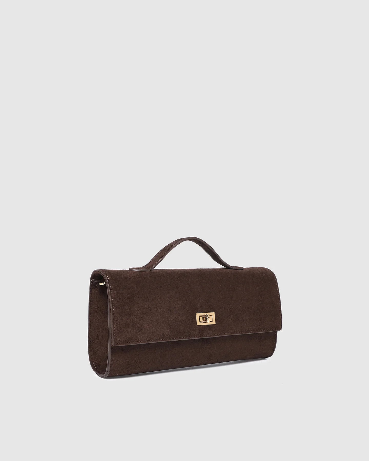 LOUENHIDE - Delaney Chocolate Suedette - Clutch