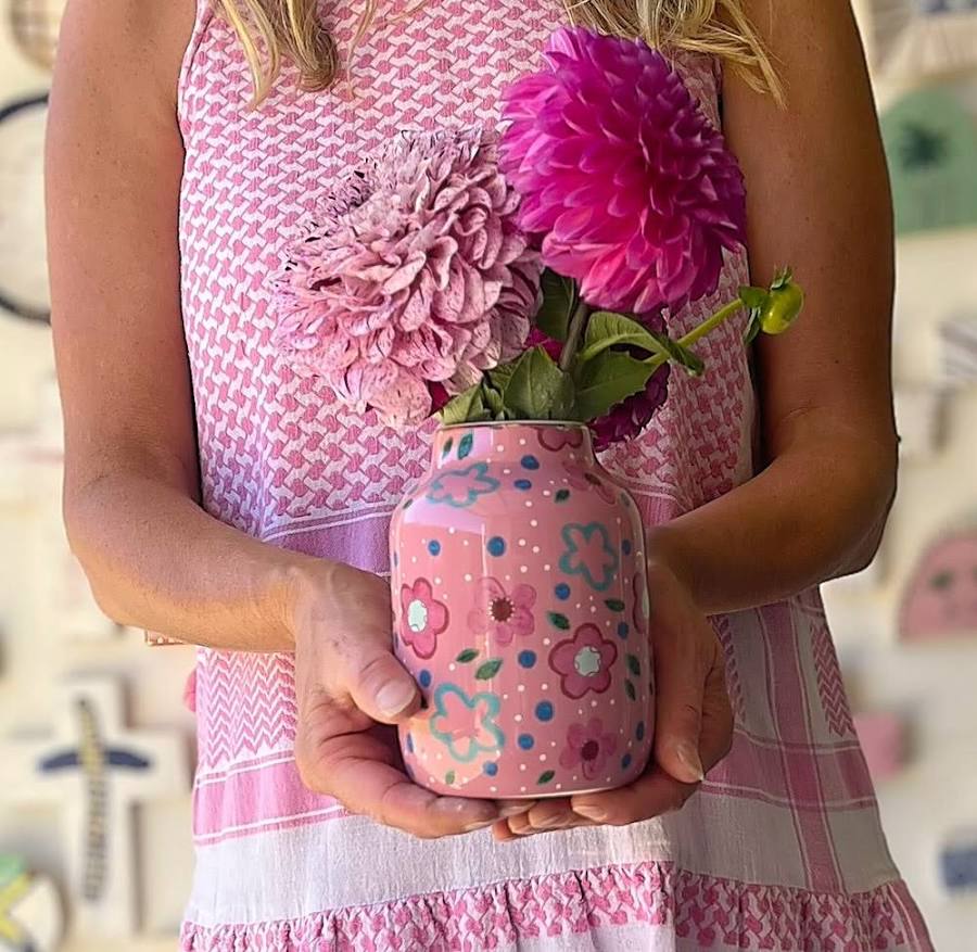 CARLA DINNAGE - Pink Foxy Flower - Vase
