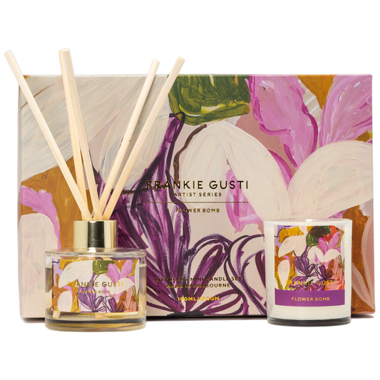 FRANKIE GUSTI : Artist Series Duo Diffuser & Candle - FLOWER BOMB