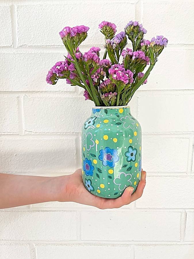 CARLA DINNAGE - Green Foxy Flower - Vase