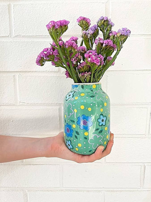 CARLA DINNAGE - Green Foxy Flower - Vase