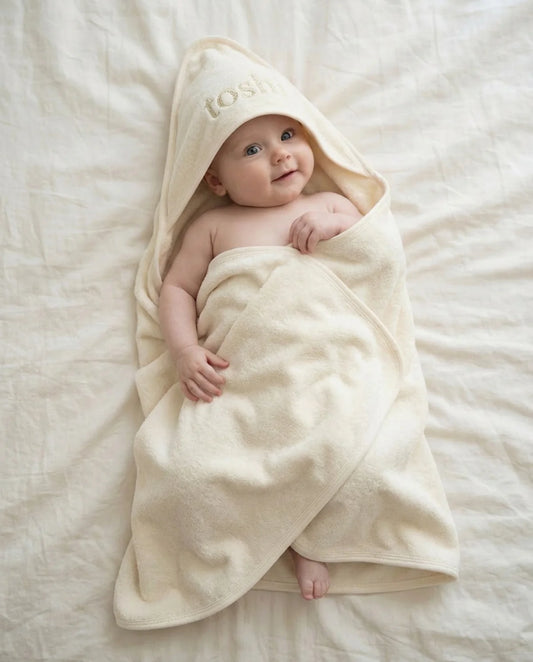 TOSHI : Cream Hooded Baby - Bath Towell