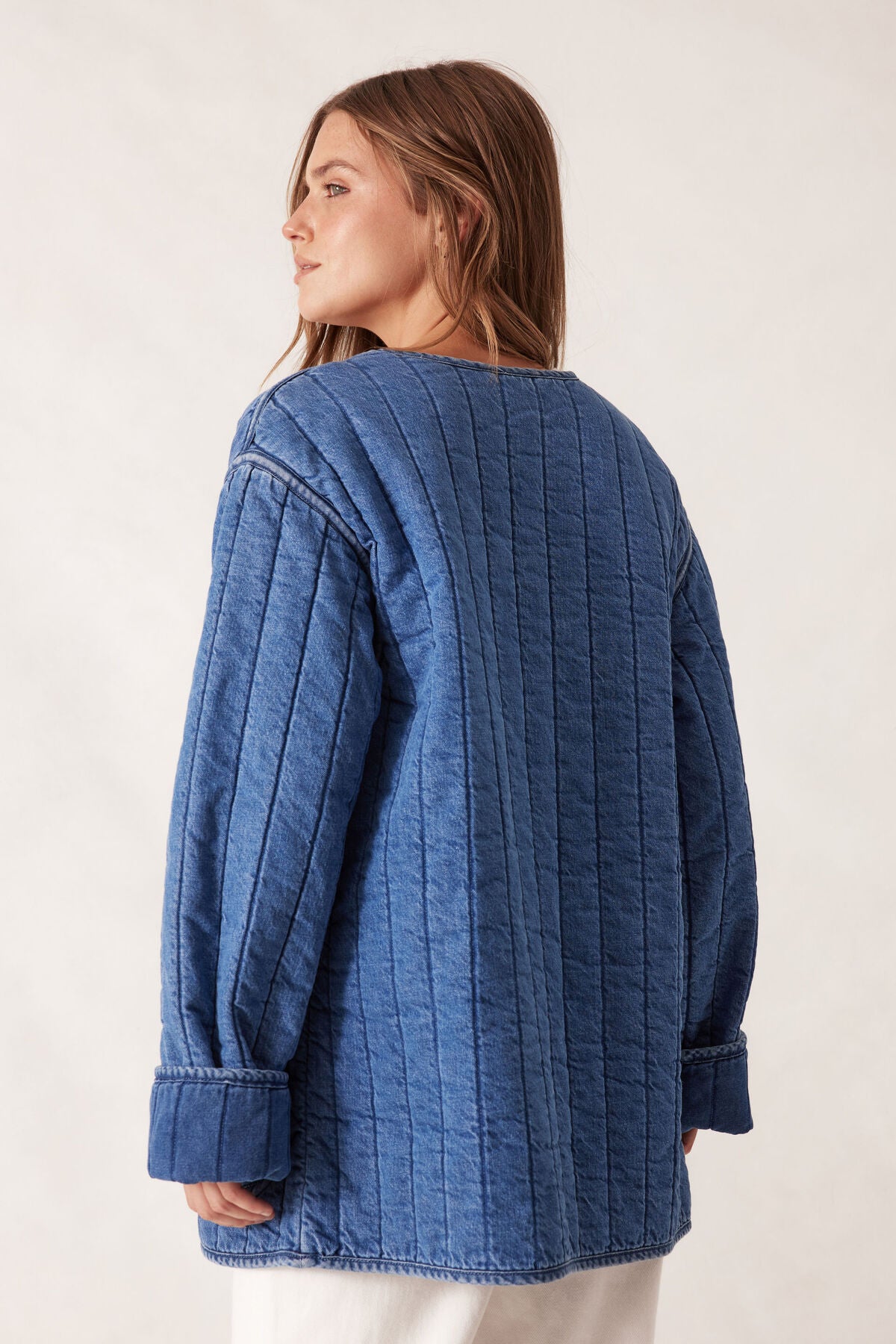 CERES LIFE : Comfy Quilted Jacket - Fresh Indigo