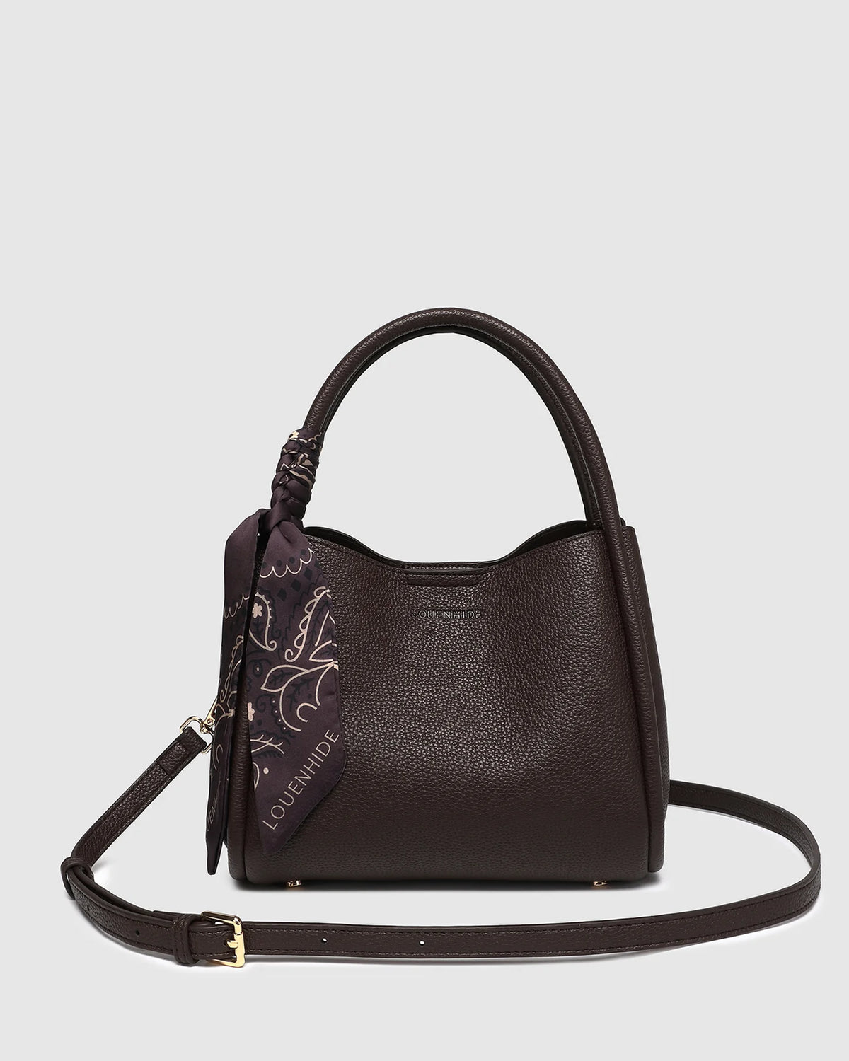 LOUENHIDE - Steffie Chocolate Scarf -  Chocolate Mini Tote Bag