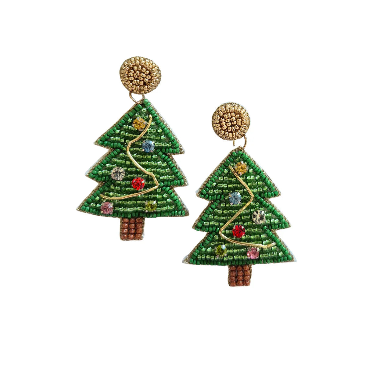 ZODA : Christmas Tree Beaded Earrings