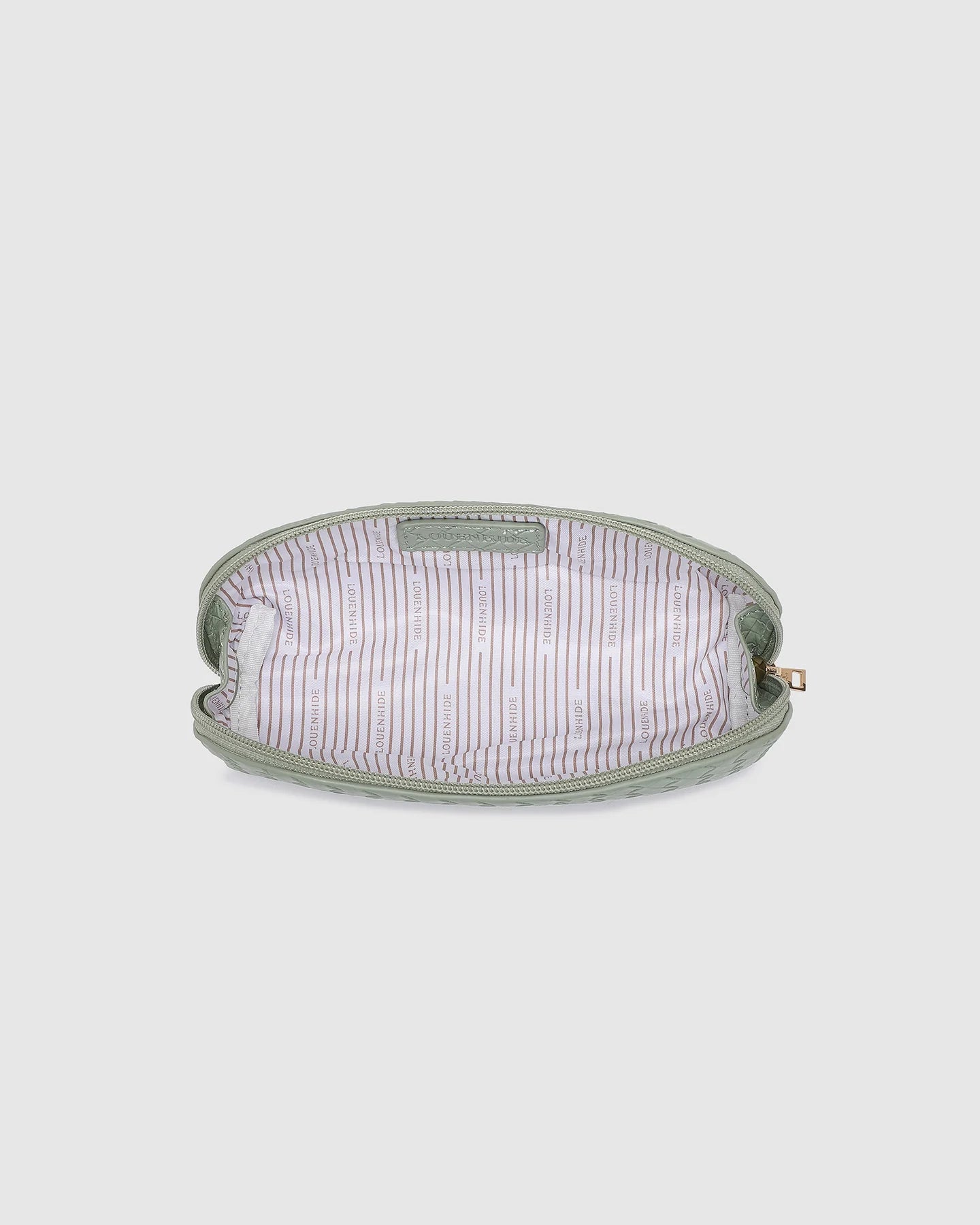 LOUENHIDE : Jayne Woven Makeup Bag - Sage Green