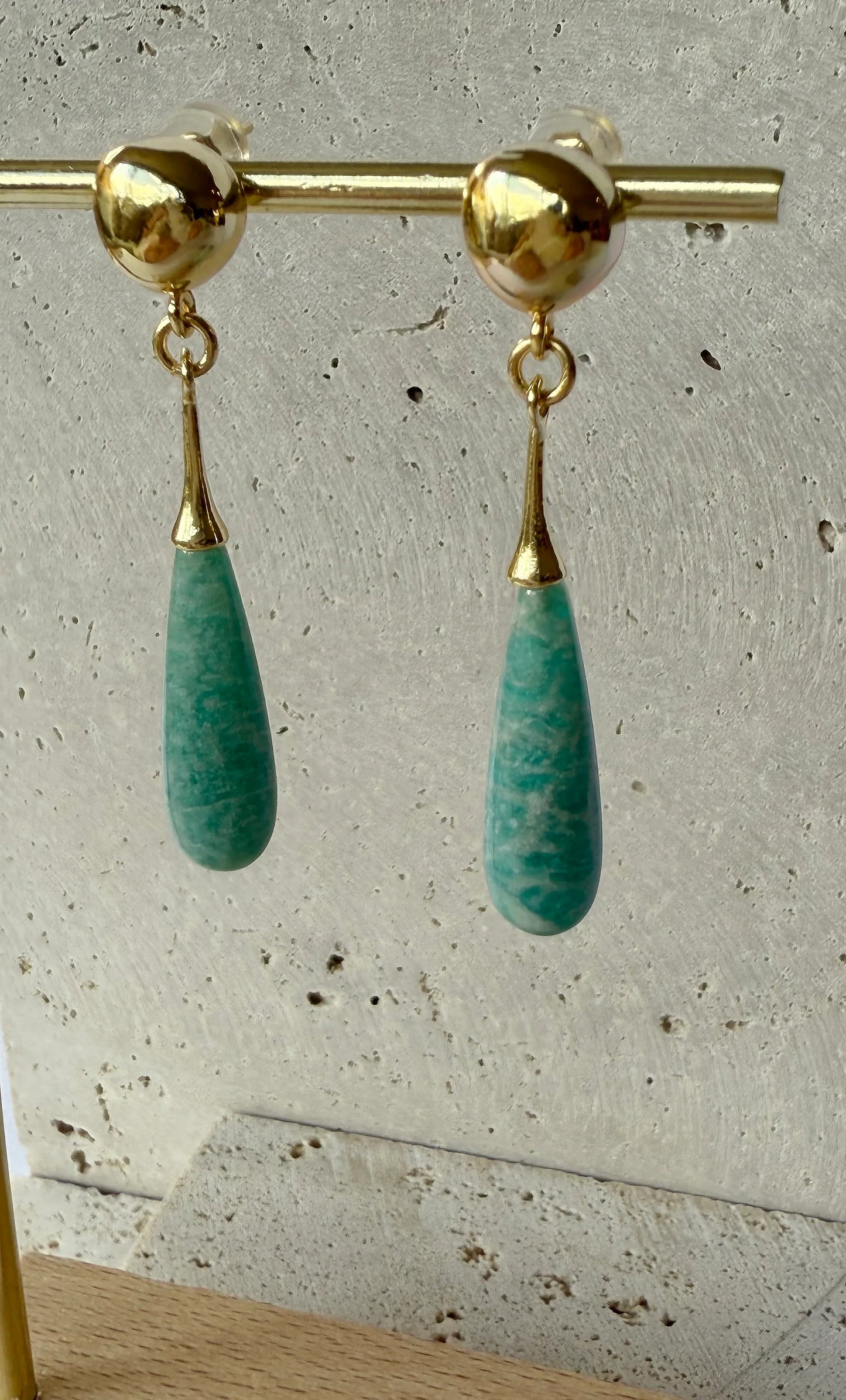 TUNIK : Wanderlight Amazonite Precious Stone Drop - Earring