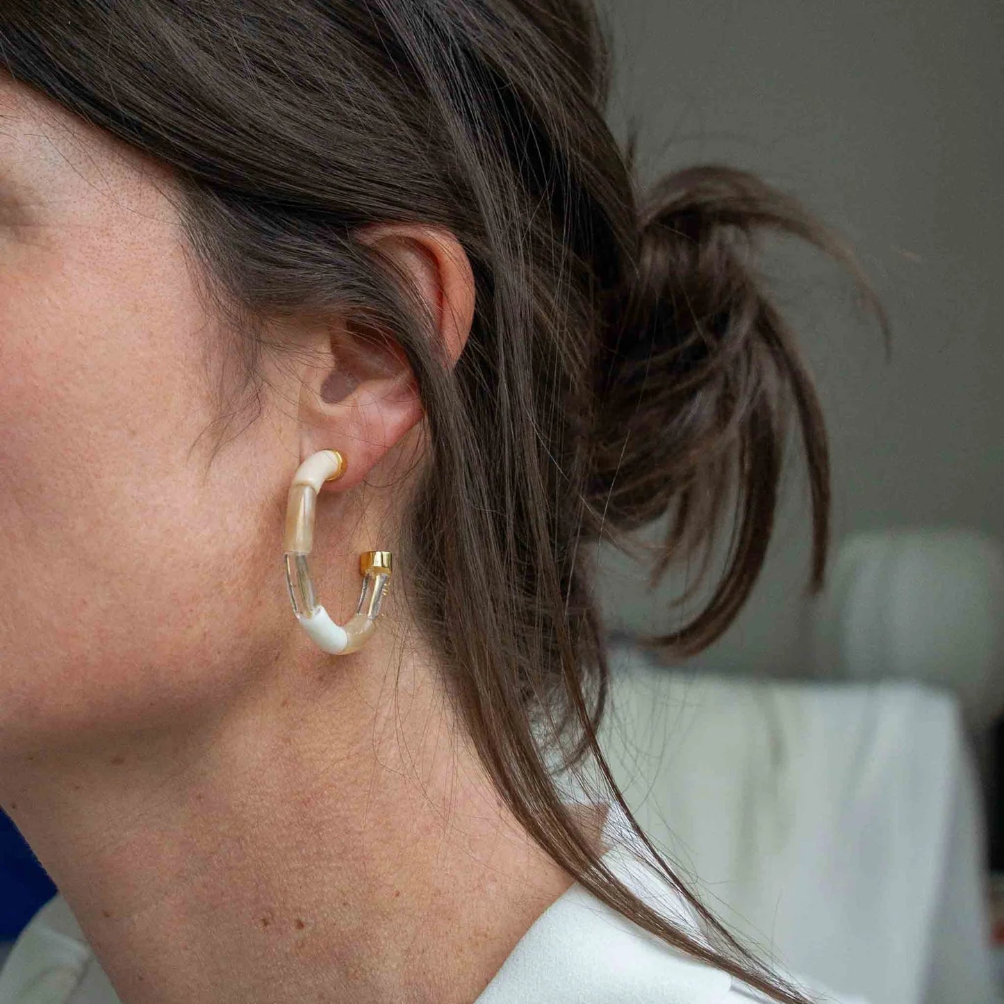 PARAYBAYA : Neve Crème/White - Earrings