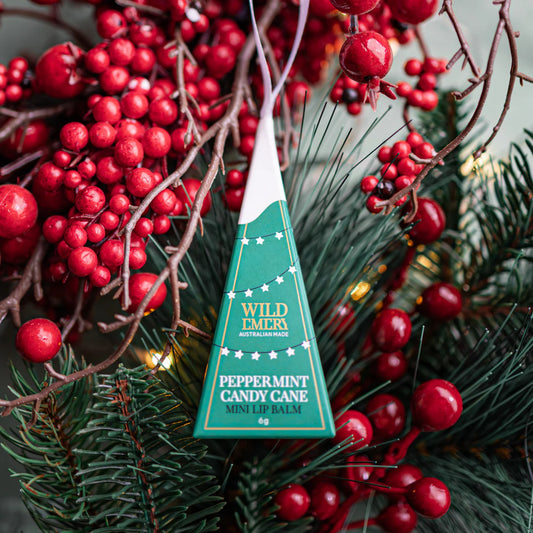 WILD EMERY : Peppermint Candy Cane Mini Lip Balm Ornament