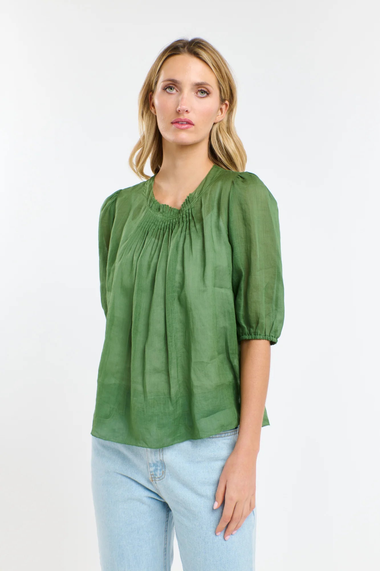 365 DAYS : Ariel Pintuck Top - Kelly Green