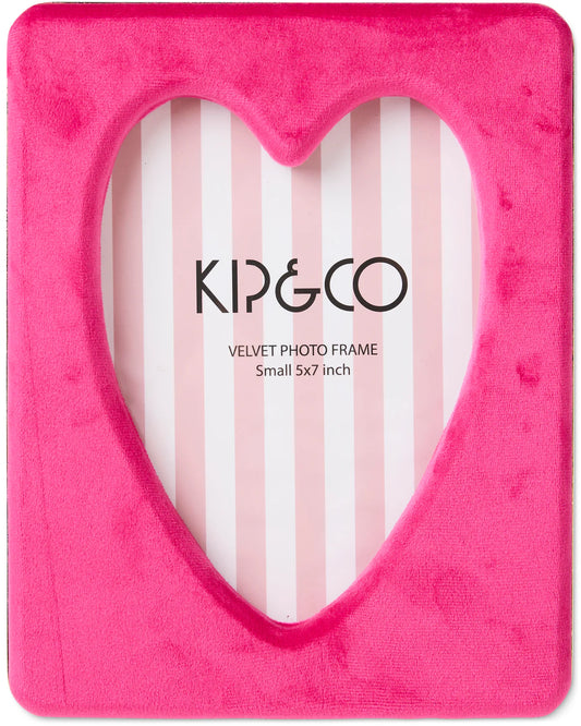 KIP & CO : Desert Pink Heart Velvet 4 x 6 - Photo Frame