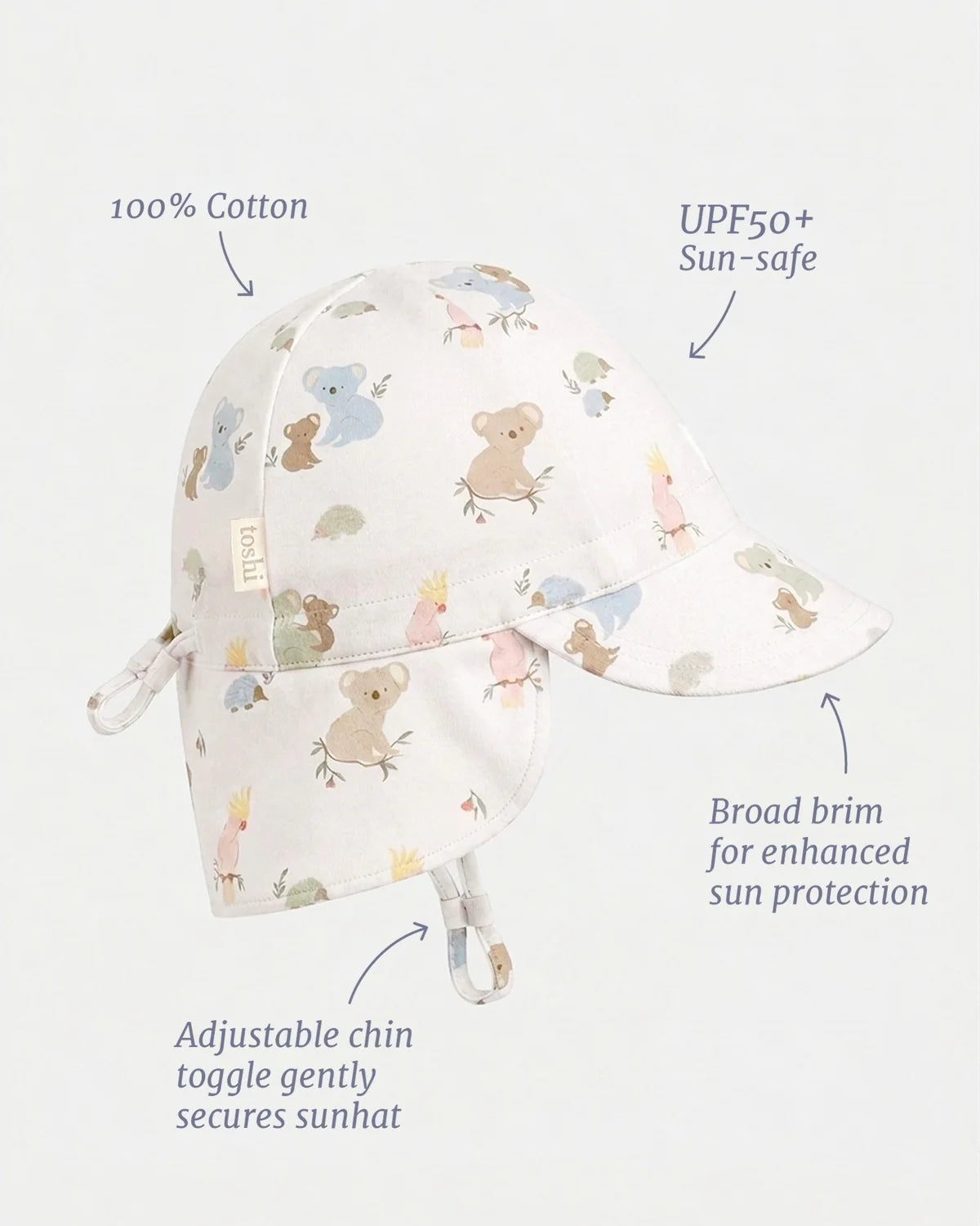 TOSHI : Cream Gumnut Babies Acadia - Flap Cap