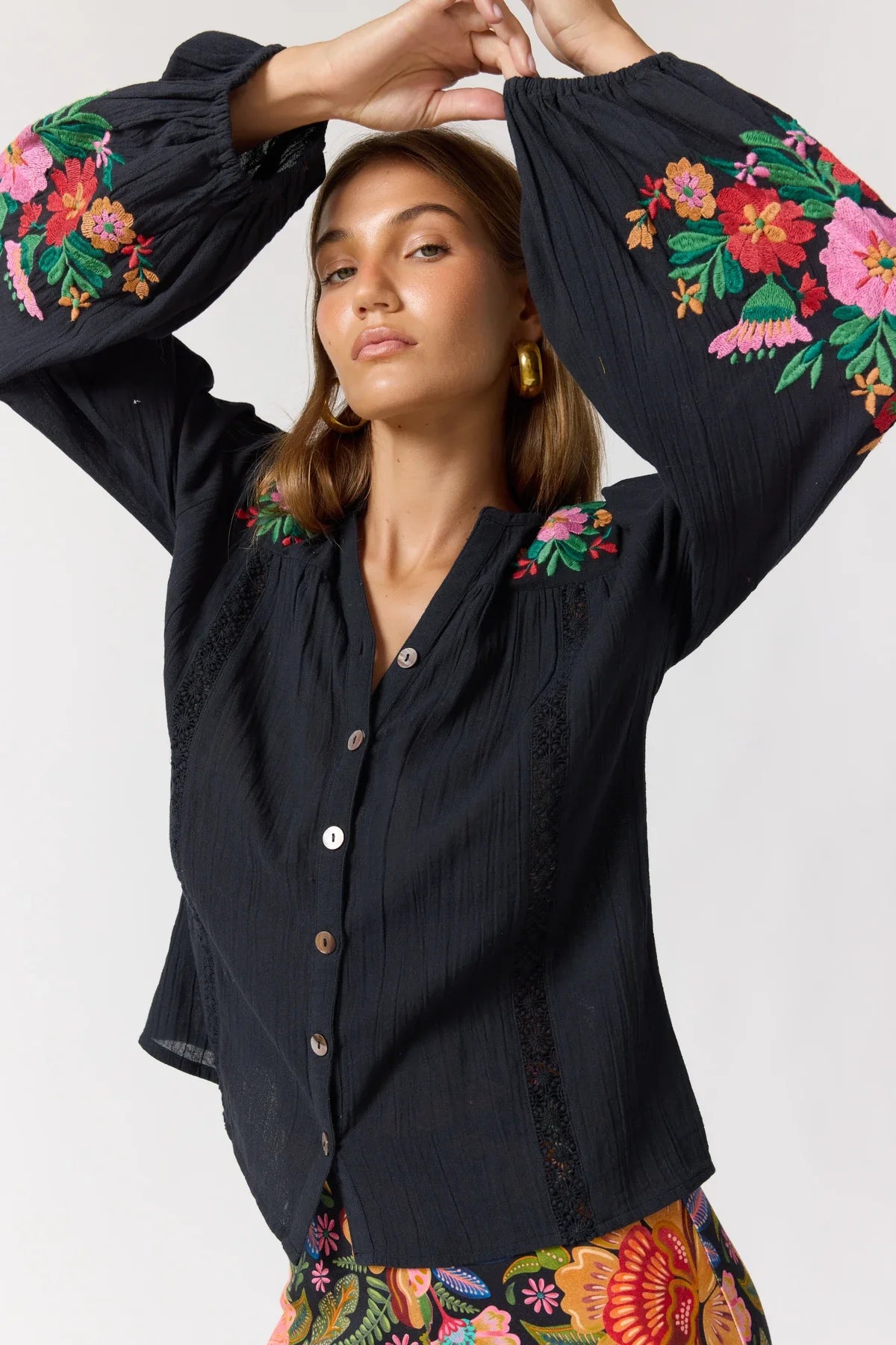 NINE LIVES BAZAAR : Carnival Clover Noche - Blouse