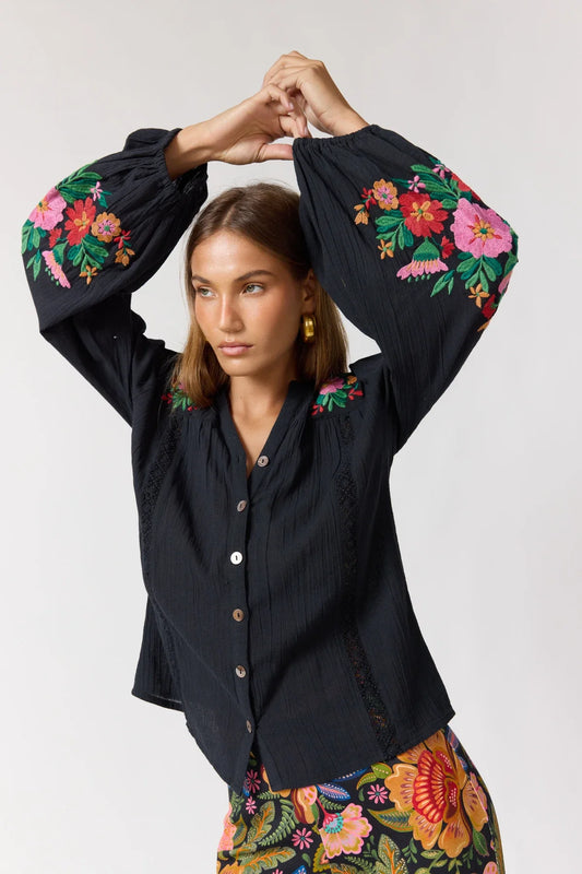 NINE LIVES BAZAAR : Carnival Clover Noche - Blouse