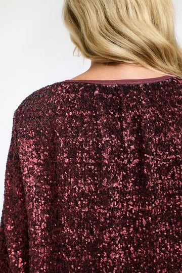 365 DAYS : Paloma Sequins Top - Sangria