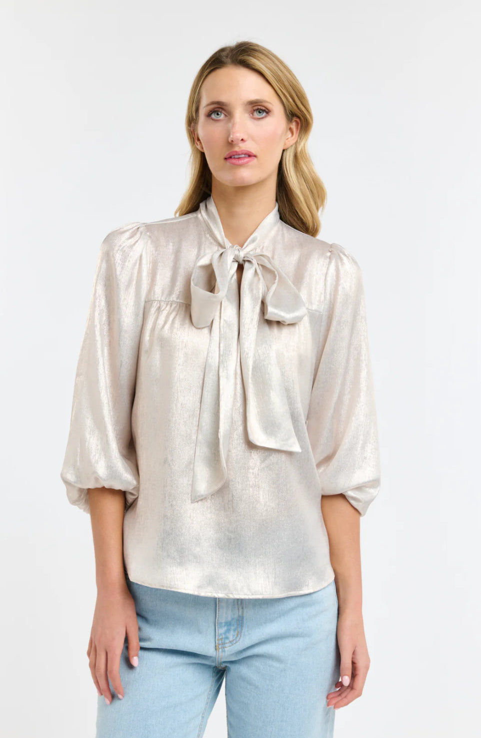 365 DAYS : Pussy Bow Blouse - Champagne