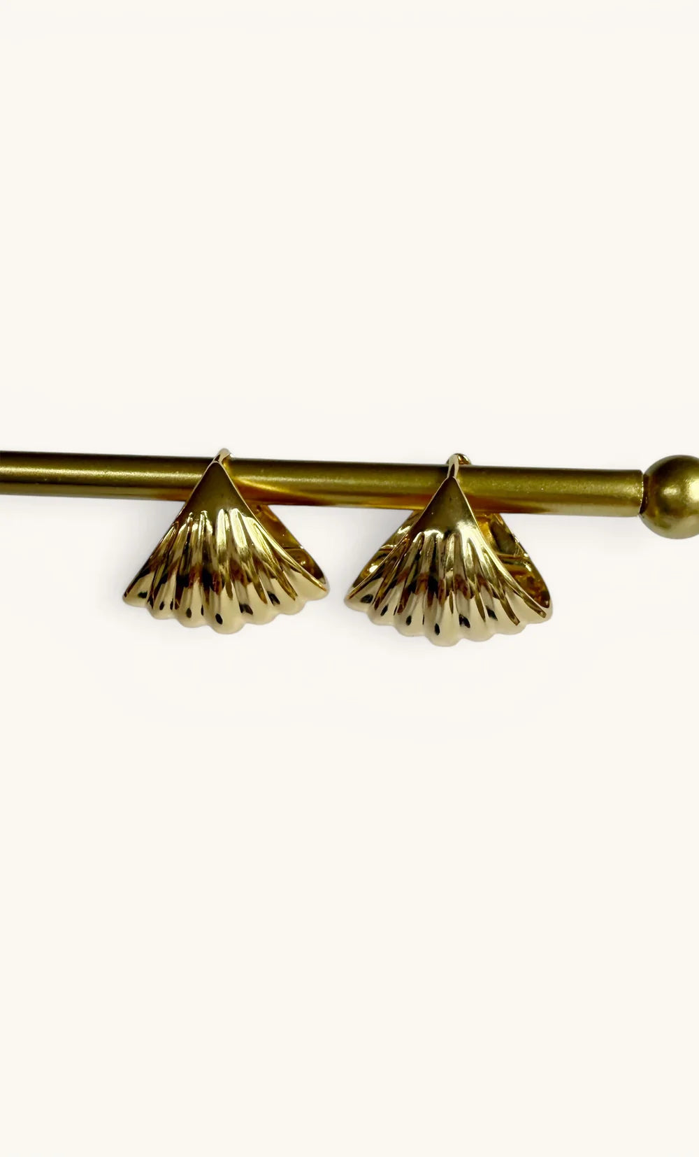 TUNIK : Sculpt 18K Gold Fill Shell -  Statement Earrings
