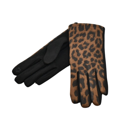 TAYLOR HILL : Camel Luxe Leopard - Gloves