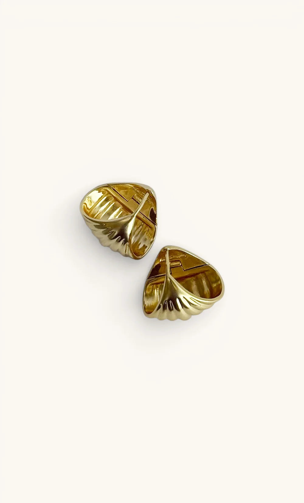 TUNIK : Sculpt 18K Gold Fill Shell -  Statement Earrings