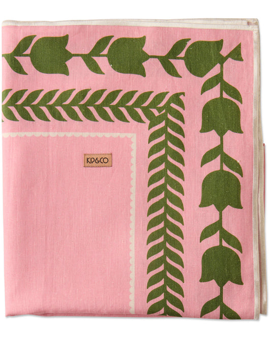 KIP & CO : Flower Chain Embroidered Rectangular - Tablecloth