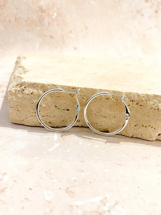 LUSTRE & SAGE: 30mm Classic Silver Hoop - Earrings