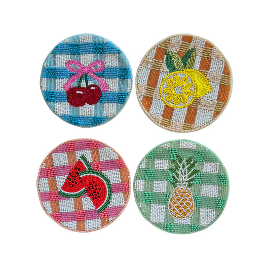 ZODA : Beaded Fruit Coaster Set of 4