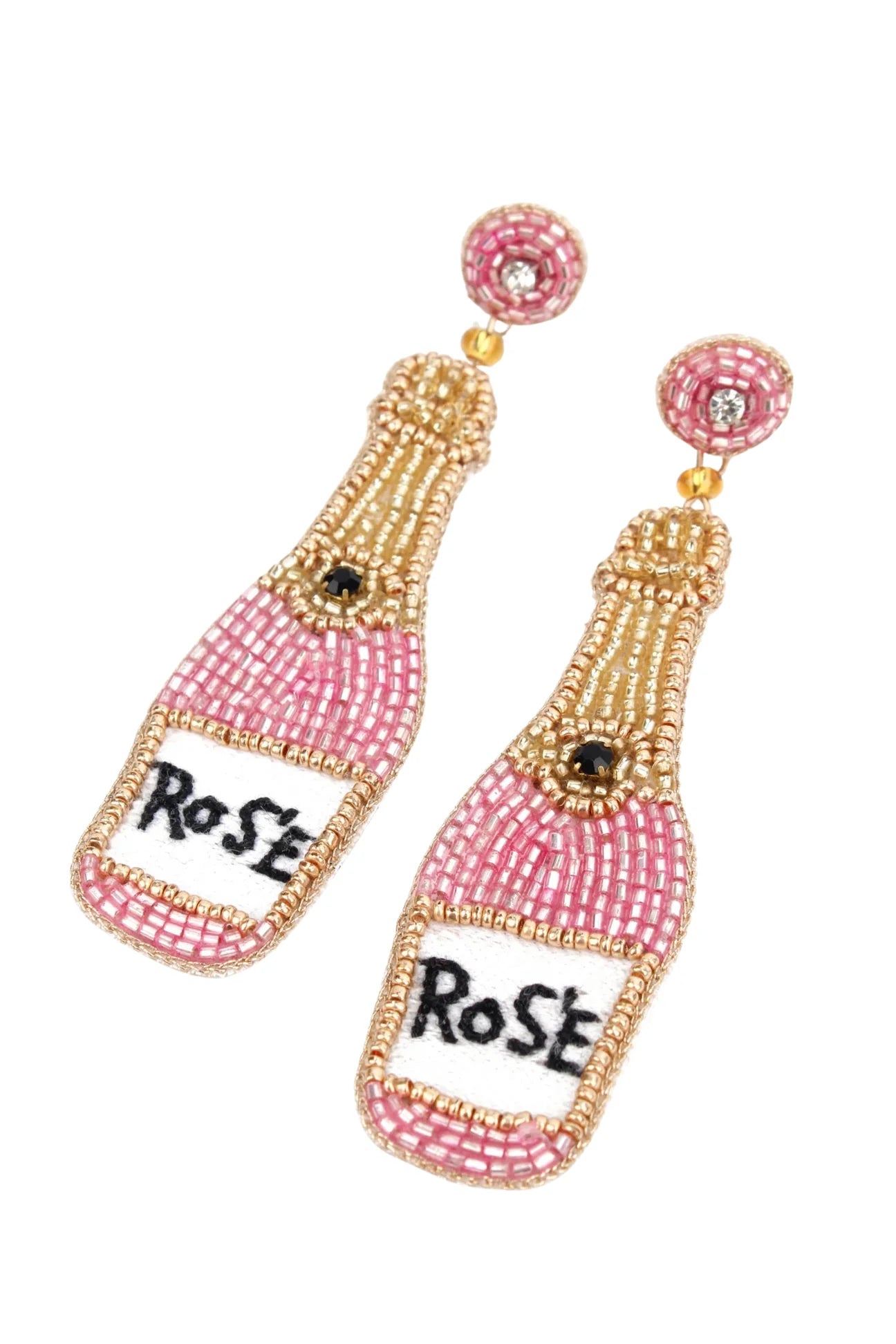 MY DORIS : Beaded Pink Rose - Earrings