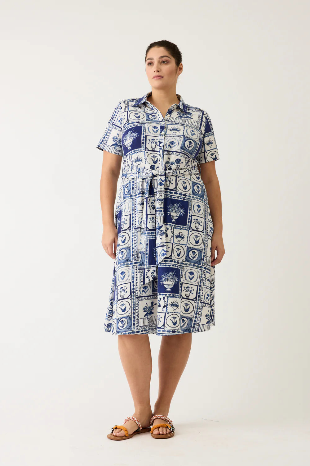 NANCYBIRD: Vera Short Sleeve Lyon Tile - Dress