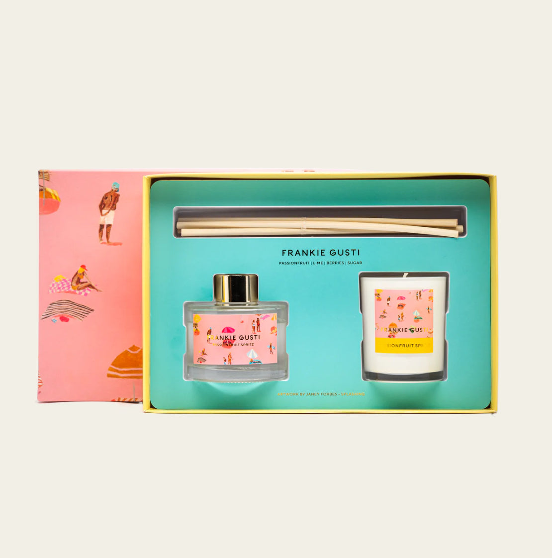 FRANKIE GUSTI : Diffuser + Mini Candle Set - Passionfruit Spritz