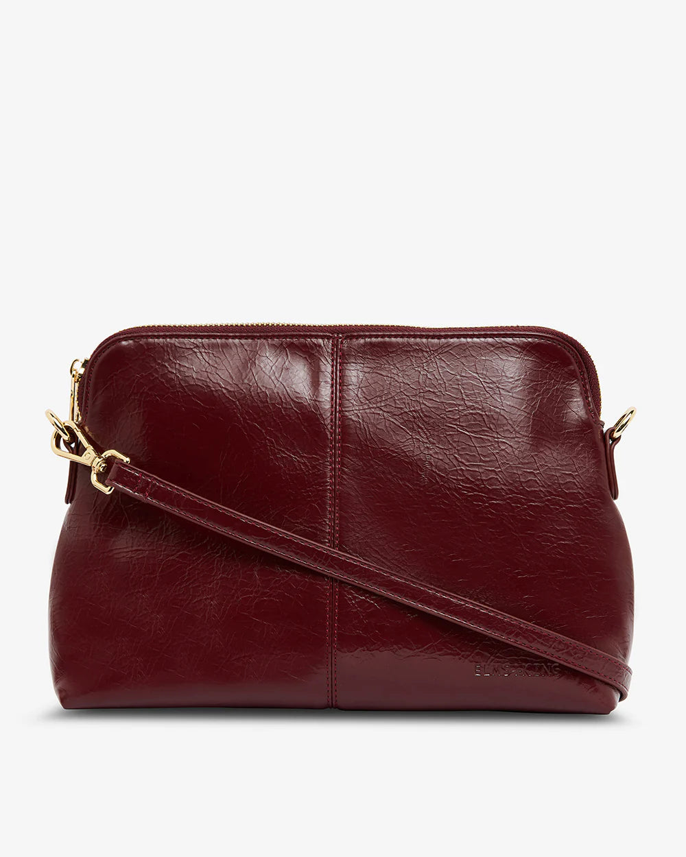ELMS+KING : Large Burbank Xbody Bag - Burgundy Crinkle