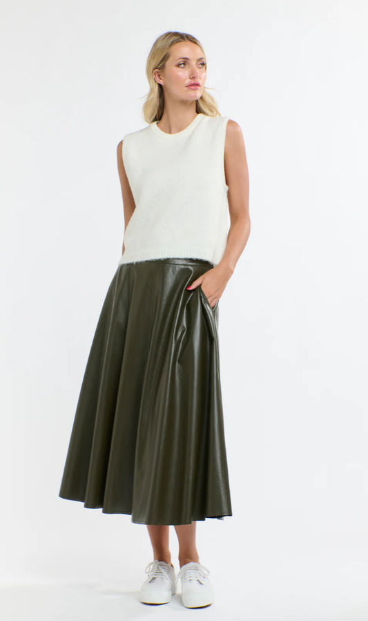365 DAYS : Dakota PU Skirt - Khaki