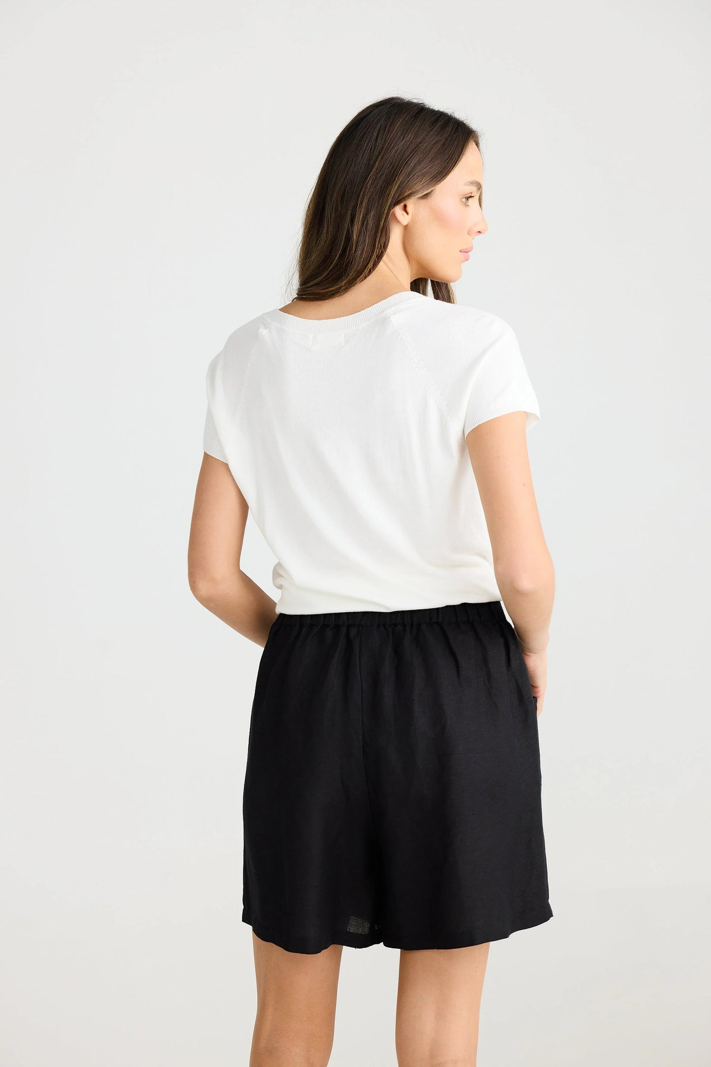 THE SHANTY CORP : Black Linen Blend Miami - Short