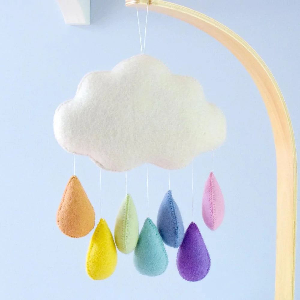 TARA TREASURES : Pastel Rainbow Raindrops Cloud Nursery - Mobile