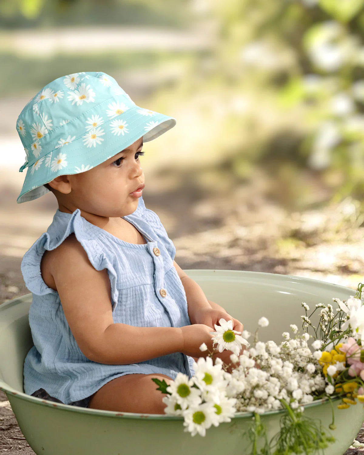 TOSHI :  Daisy Teal Spell - Sunhat