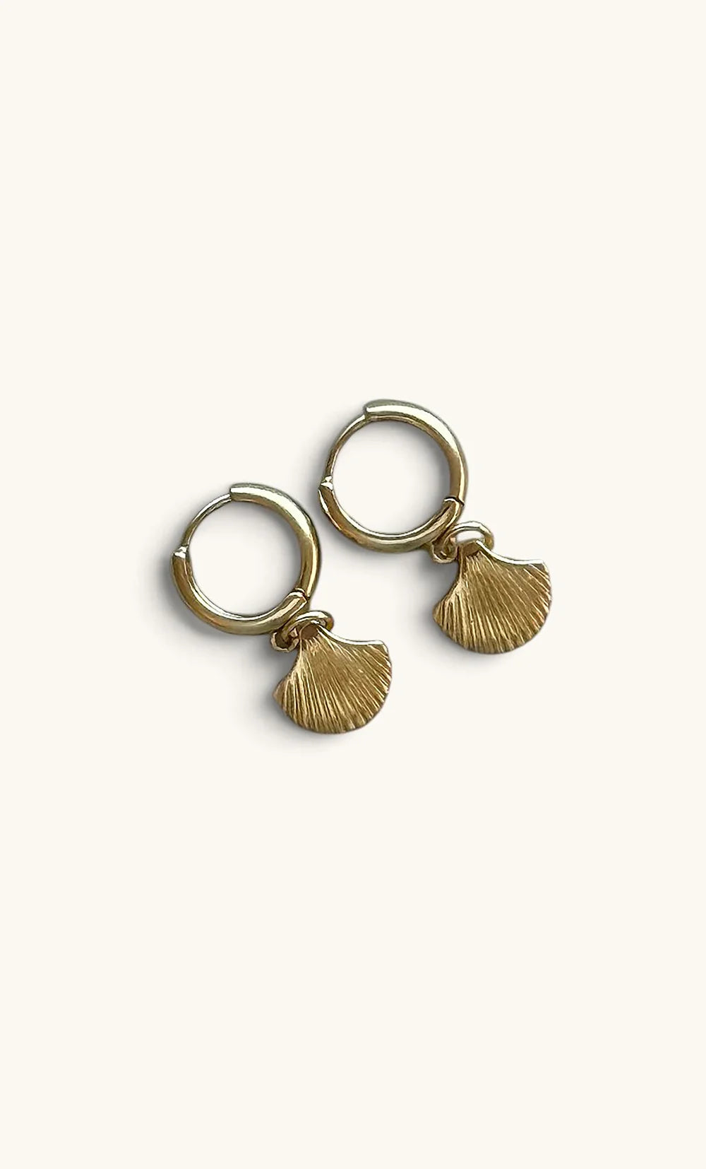 TUNIK :  Shell Form 24K Gold Fill - Huggie Earrings