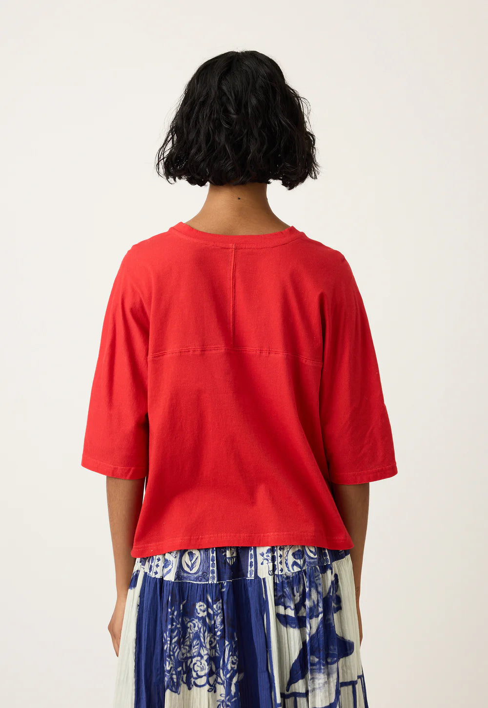 NANCYBIRD: Tasmin Red Vase Boxy - Tee
