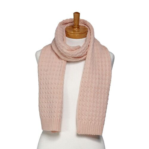 TAYLOR HILL : Cable Knit Peach - Scarf